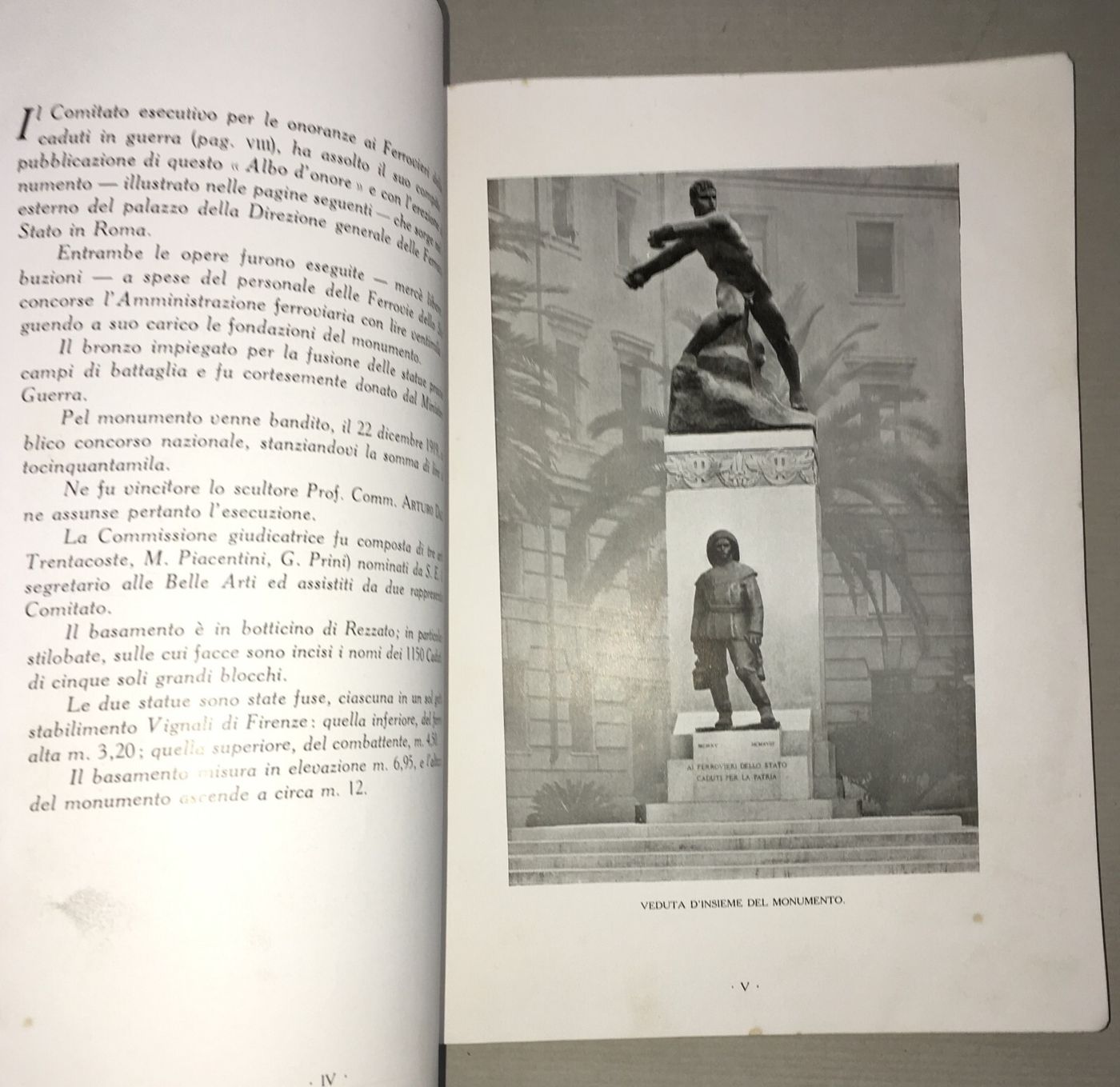 Albo d'Onore Dei Ferrovieri Dello Stato Caduti Per La Patria (1915 1918)