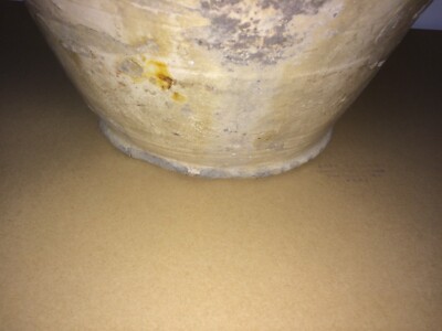 Ceramica Popolare Tradizionale: Anfora Smaltata Bianca Da Collezione Decorativa