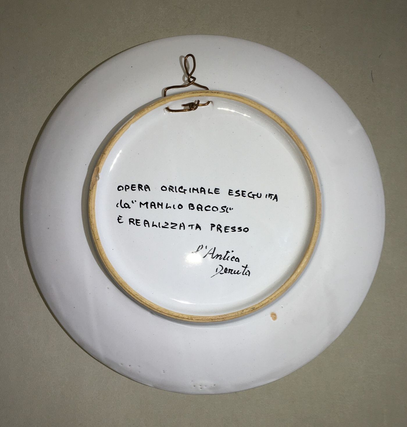 Piatto In Ceramica Artistica Decorato A Fiori Di Manlio Bacosi, Antica Deruta