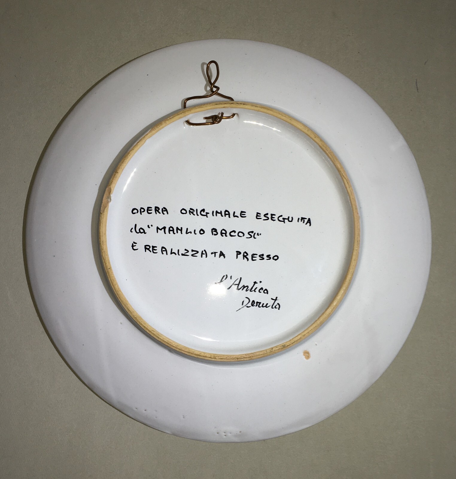 Piatto In Ceramica Artistica Decorato A Fiori Di Manlio Bacosi, Antica Deruta