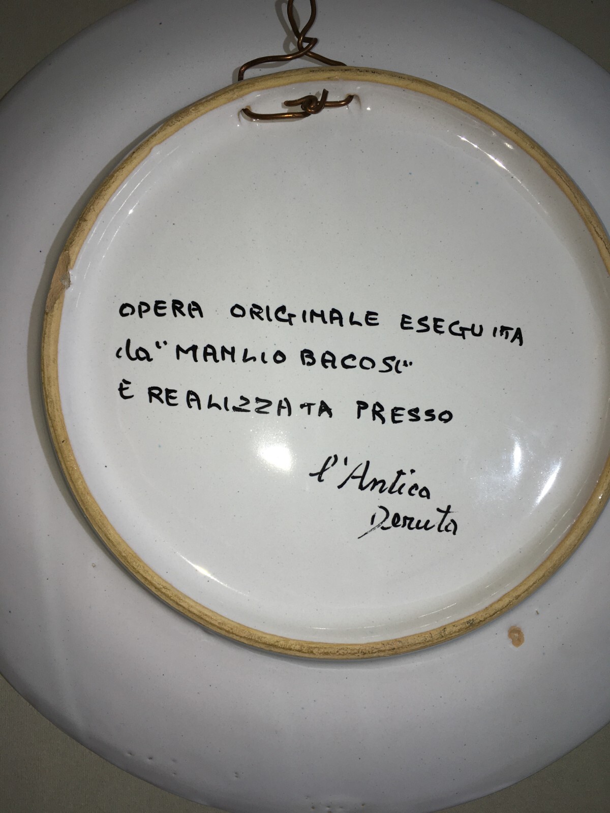 Piatto In Ceramica Artistica Decorato A Fiori Di Manlio Bacosi, Antica Deruta