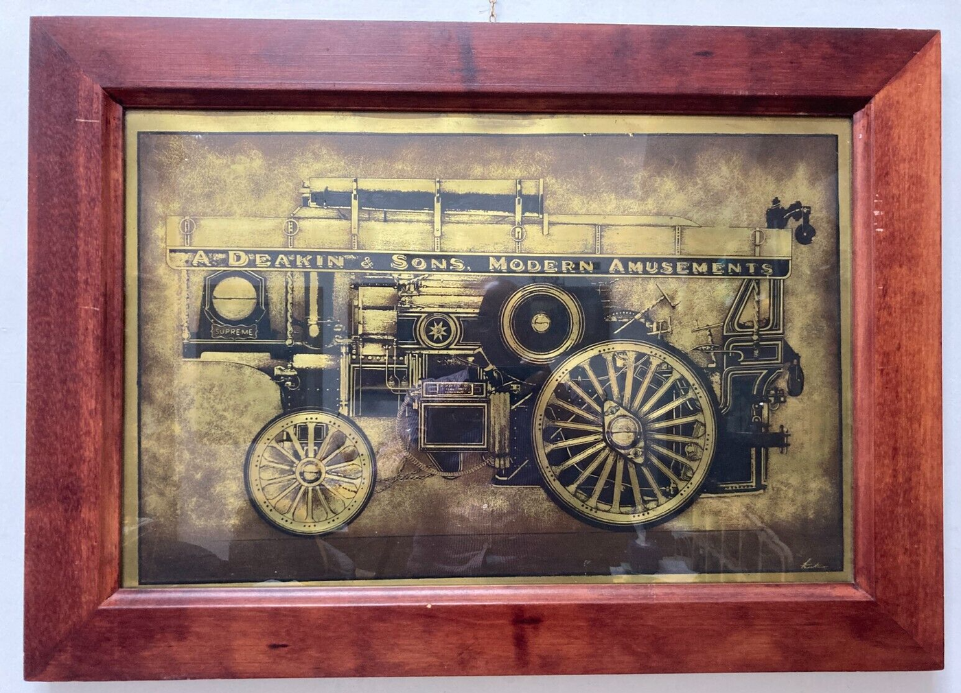 Locomozione, Trasporti, Antica Carrozza Deakin & Sons. Grande Pannello Pubblicitario Firmato