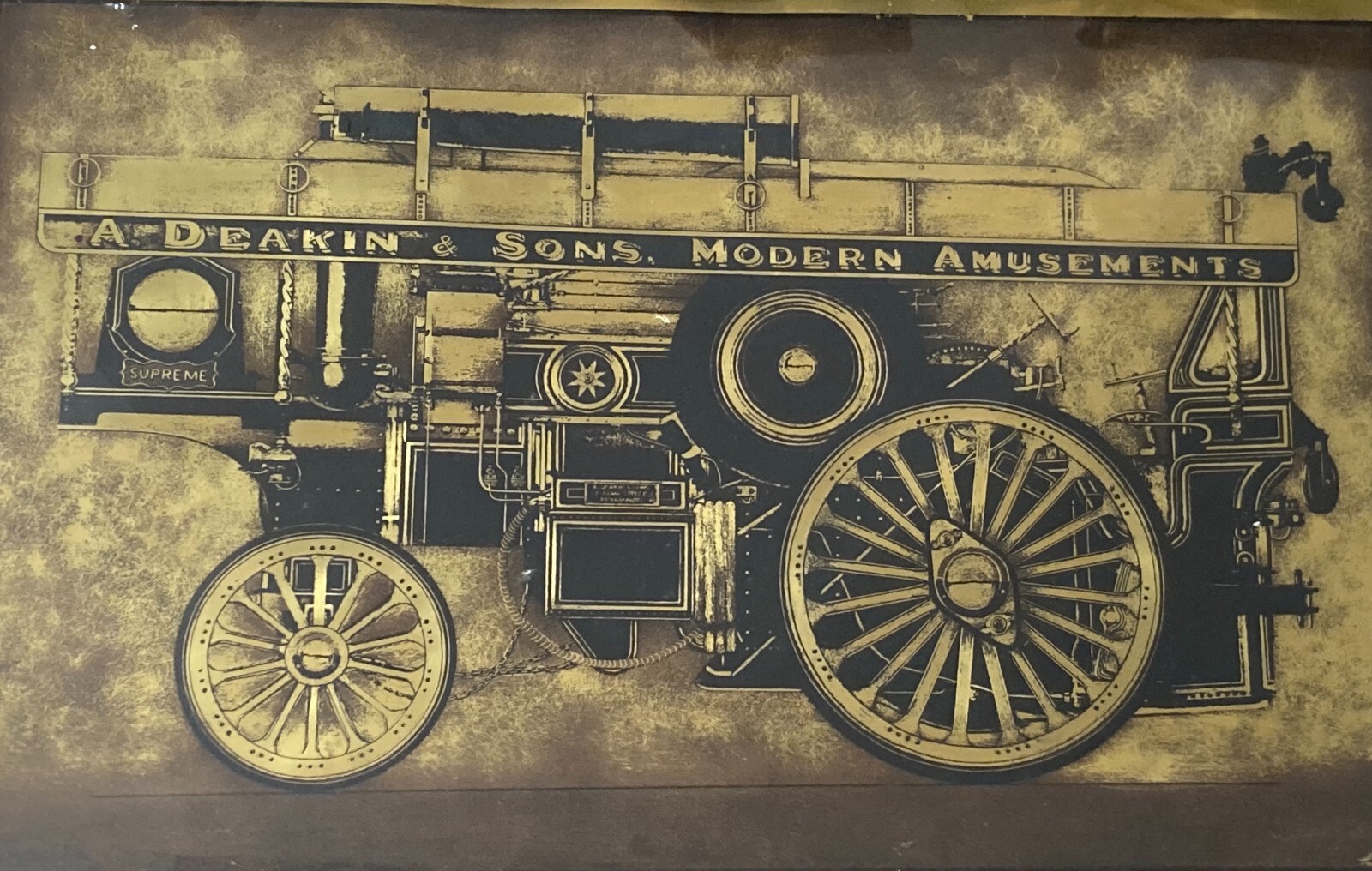 Locomozione, Trasporti, Antica Carrozza Deakin & Sons. Grande Pannello Pubblicitario Firmato
