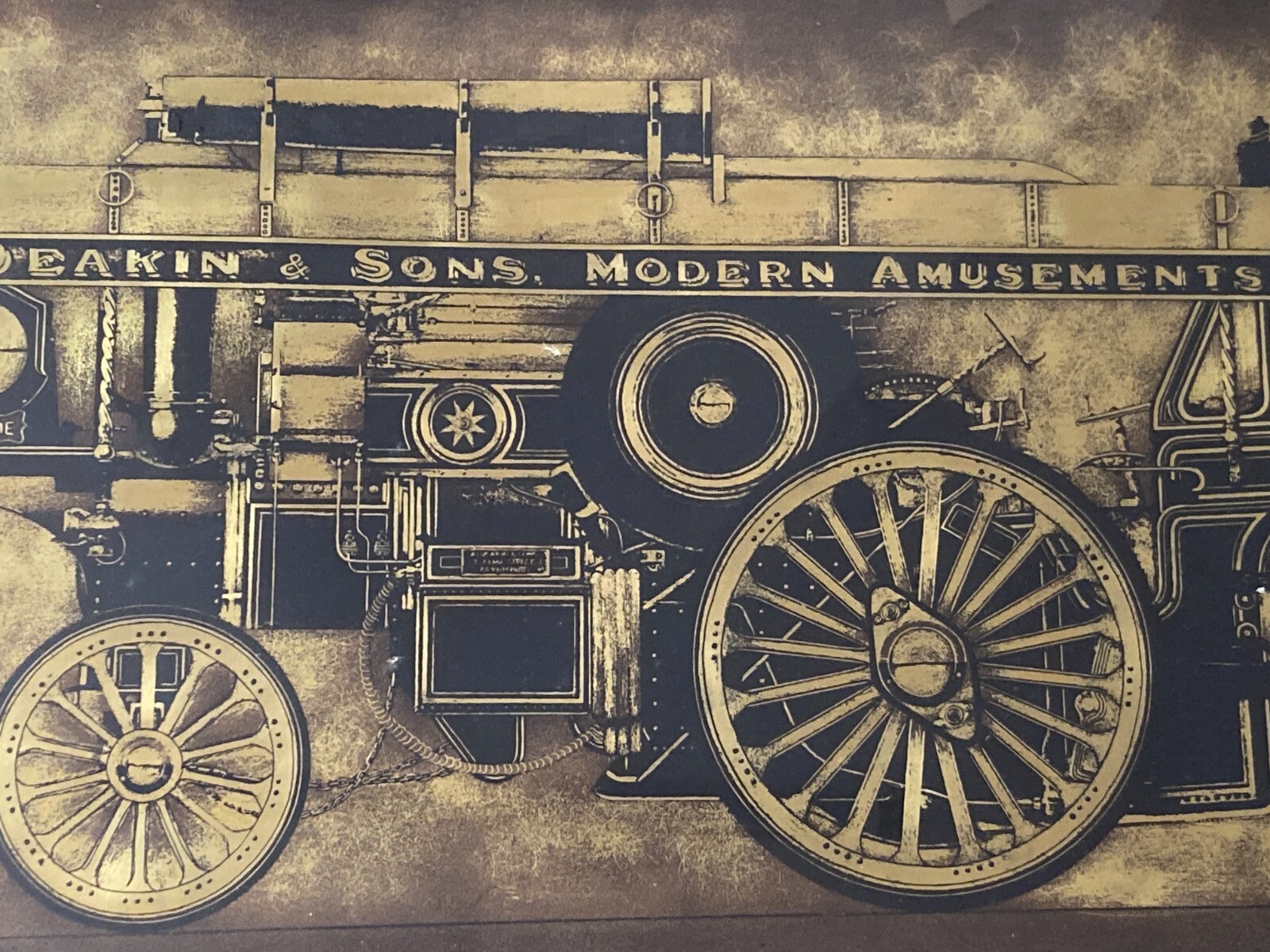Locomozione, Trasporti, Antica Carrozza Deakin & Sons. Grande Pannello Pubblicitario Firmato