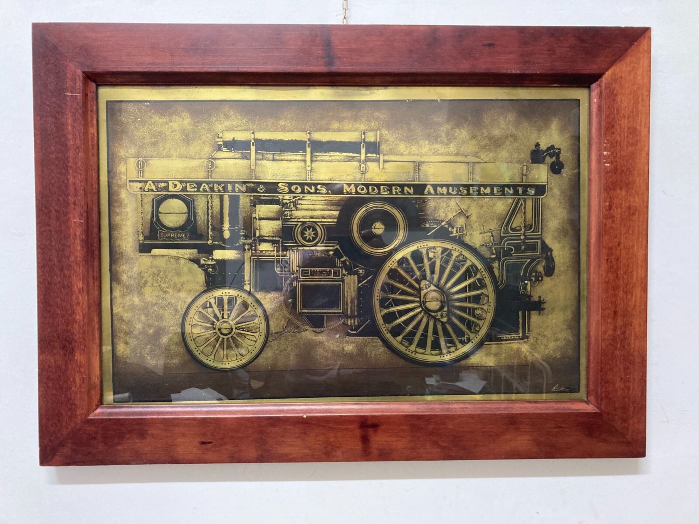 Locomozione, Trasporti, Antica Carrozza Deakin & Sons. Grande Pannello Pubblicitario Firmato