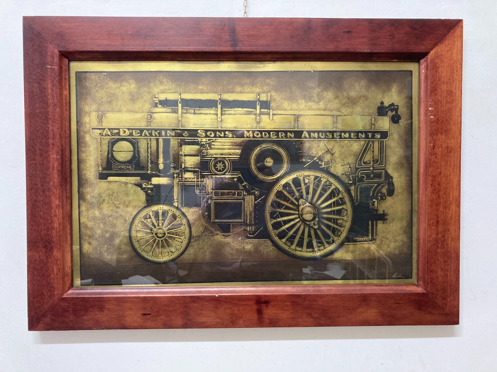 Locomozione, Trasporti, Antica Carrozza Deakin & Sons. Grande Pannello Pubblicitario Firmato