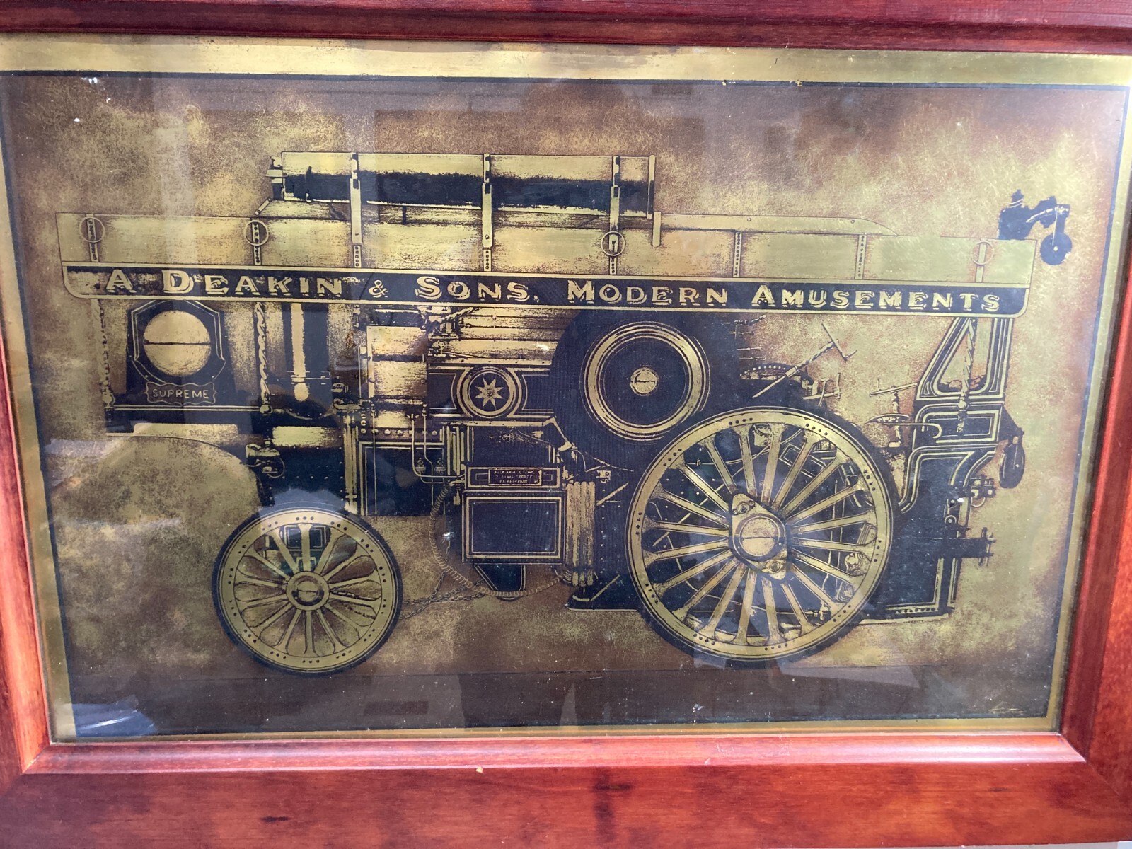 Locomozione, Trasporti, Antica Carrozza Deakin & Sons. Grande Pannello Pubblicitario Firmato