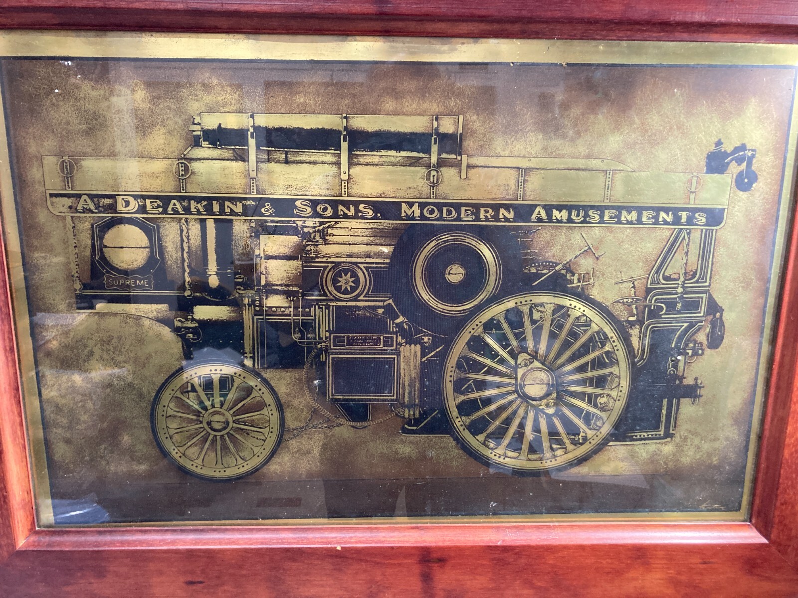 Locomozione, Trasporti, Antica Carrozza Deakin & Sons. Grande Pannello Pubblicitario Firmato