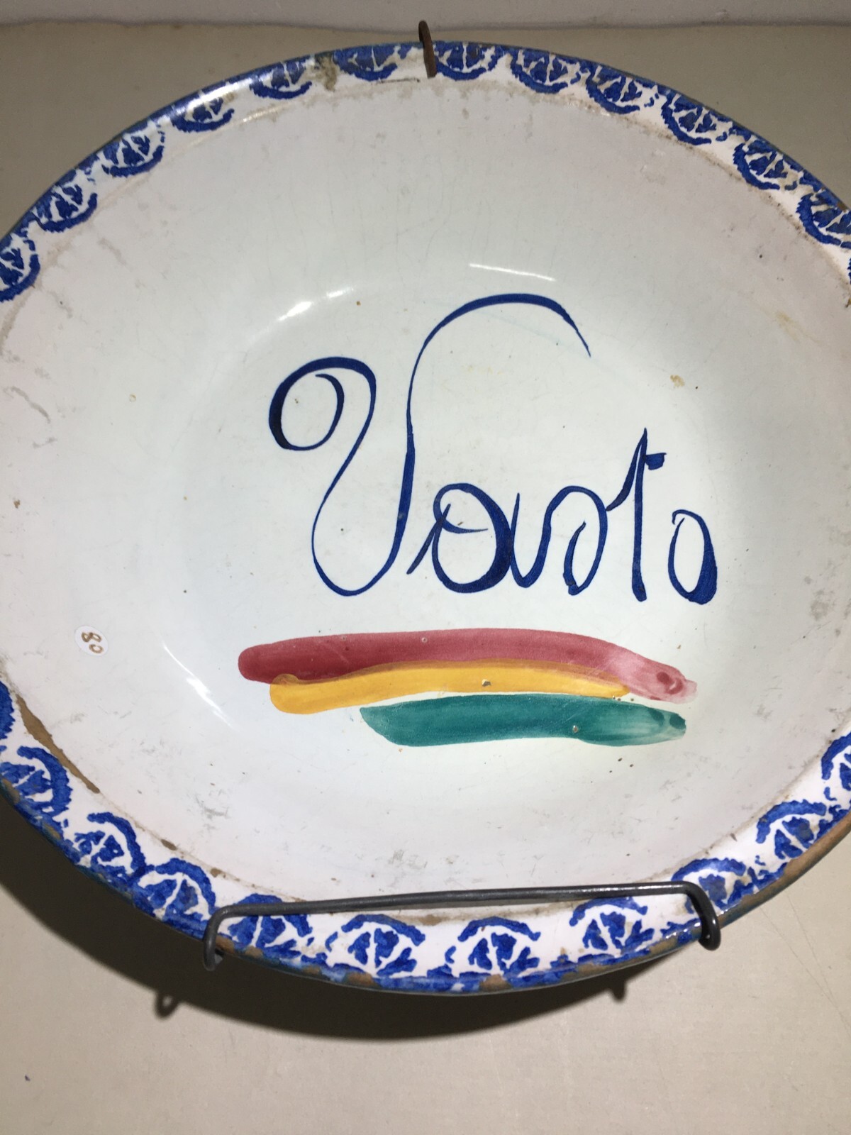 Piatto Antico In Maiolica Abruzzese   Vasto (Chieti)