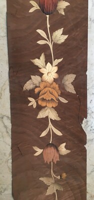 Ebanisteria E Artigianato Del Legno: Due Fogli Intarsiati Con Motivi Floreali