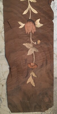 Ebanisteria E Artigianato Del Legno: Due Fogli Intarsiati Con Motivi Floreali