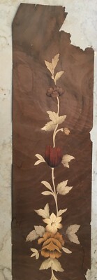 Ebanisteria E Artigianato Del Legno: Due Fogli Intarsiati Con Motivi Floreali