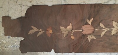 Ebanisteria E Artigianato Del Legno: Due Fogli Intarsiati Con Motivi Floreali