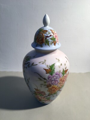 Decorativo Soprammobile: Vaso Con Artistici Decori Floreali E Uccelli