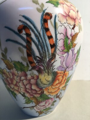 Decorativo Soprammobile: Vaso Con Artistici Decori Floreali E Uccelli