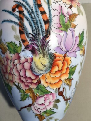 Decorativo Soprammobile: Vaso Con Artistici Decori Floreali E Uccelli