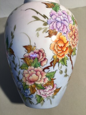 Decorativo Soprammobile: Vaso Con Artistici Decori Floreali E Uccelli