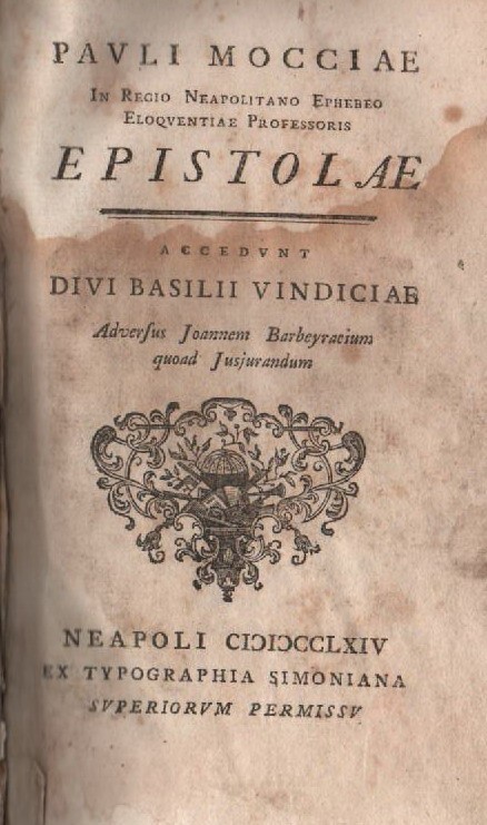 Paolo Moccia   Lettere: Leoni, Latilla, Spinelli, Di Sangro, Carafa, Scarano, Danza, Noja