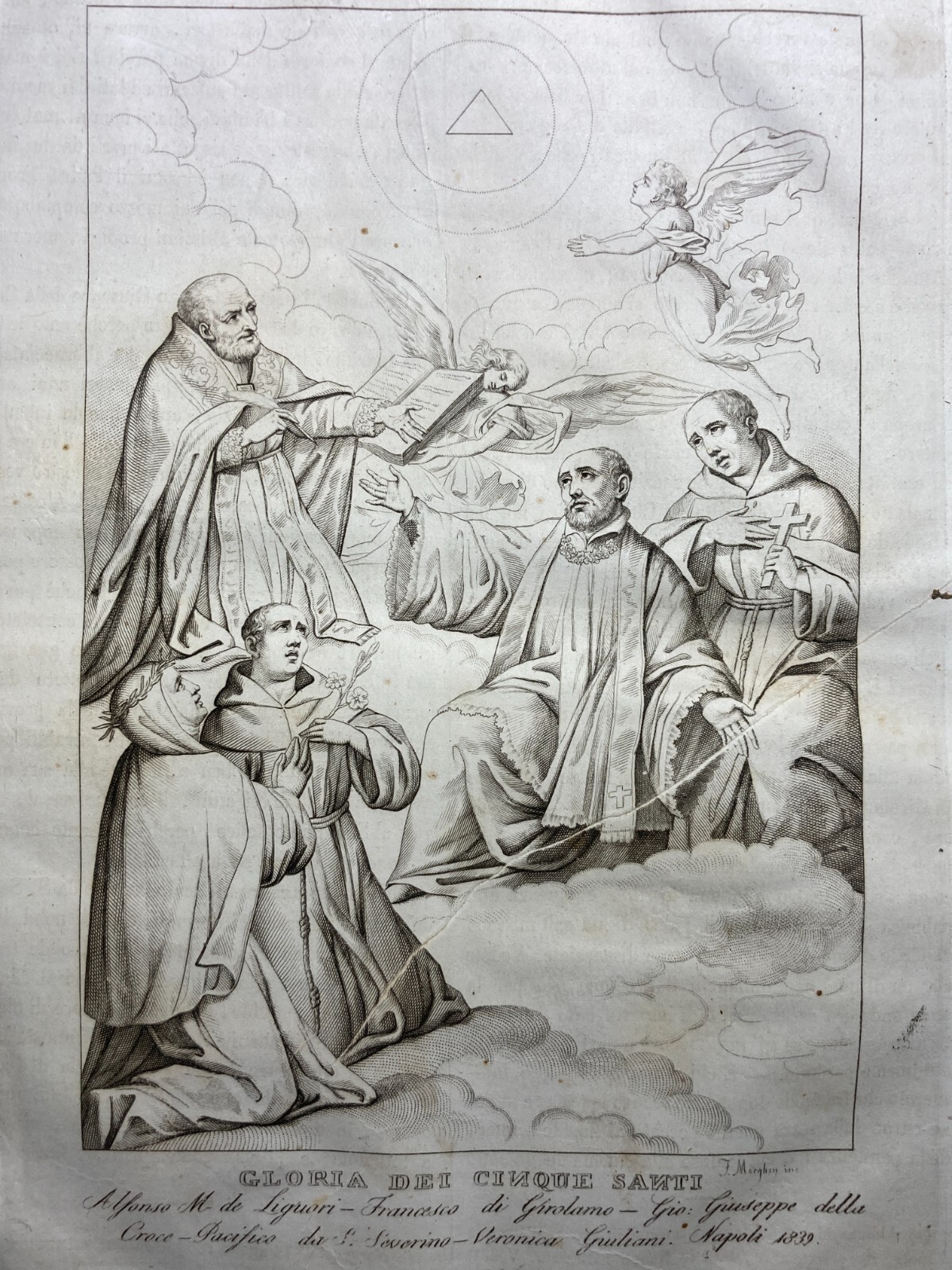 S. Alfonso Maria De' Liguori E Altri Quattro Santi   Incisione (1839)