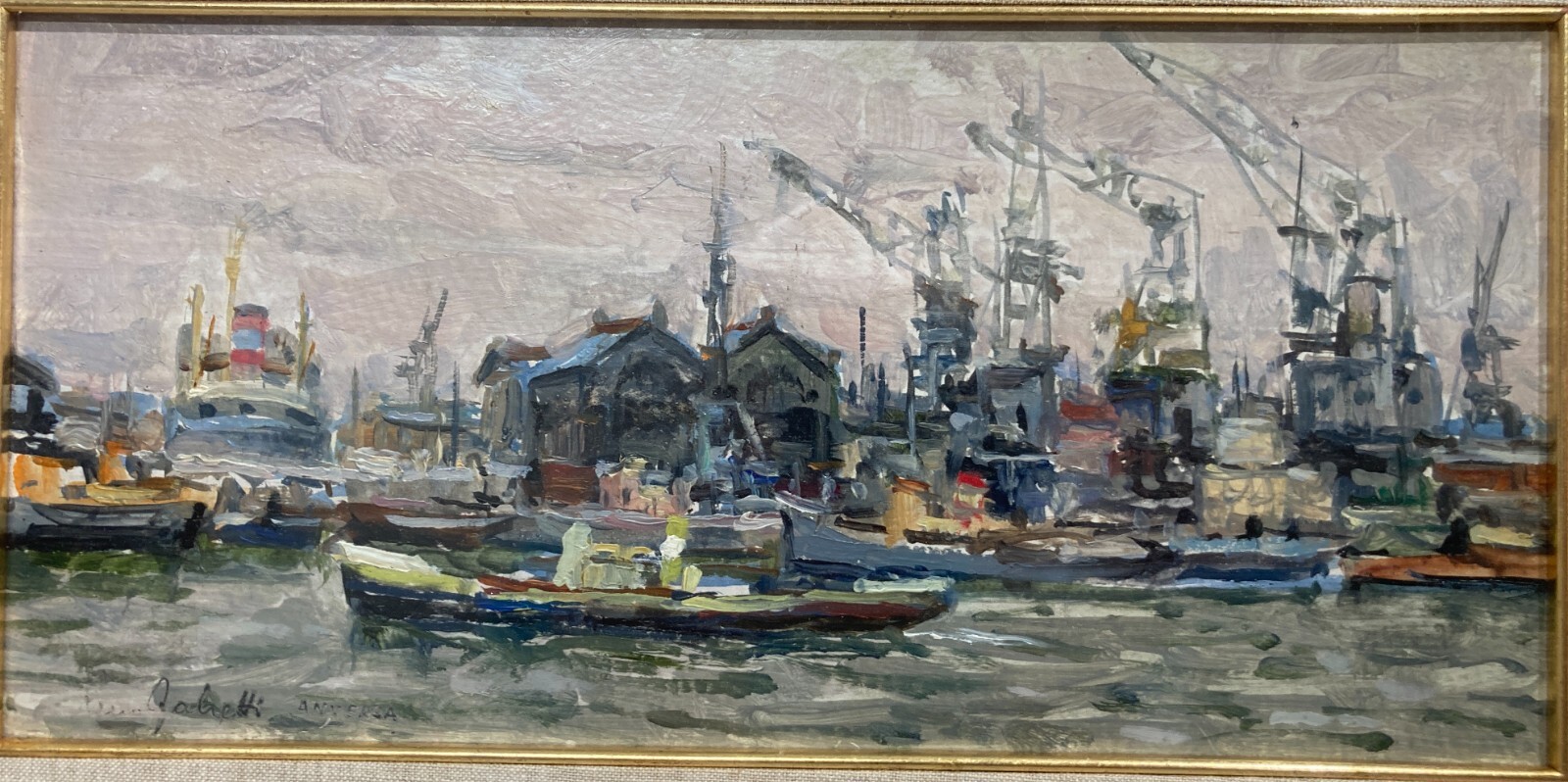 Marche Ancona Arte Del '900 Reno Fabretti Veduta Di Anversa