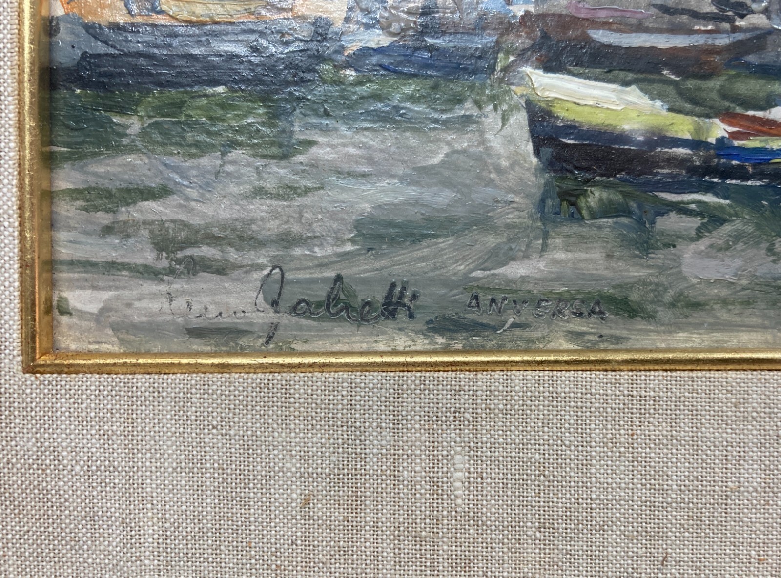 Marche Ancona Arte Del '900 Reno Fabretti Veduta Di Anversa