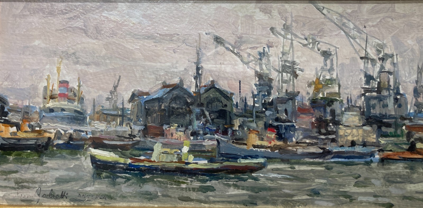 Marche Ancona Arte Del '900 Reno Fabretti Veduta Di Anversa