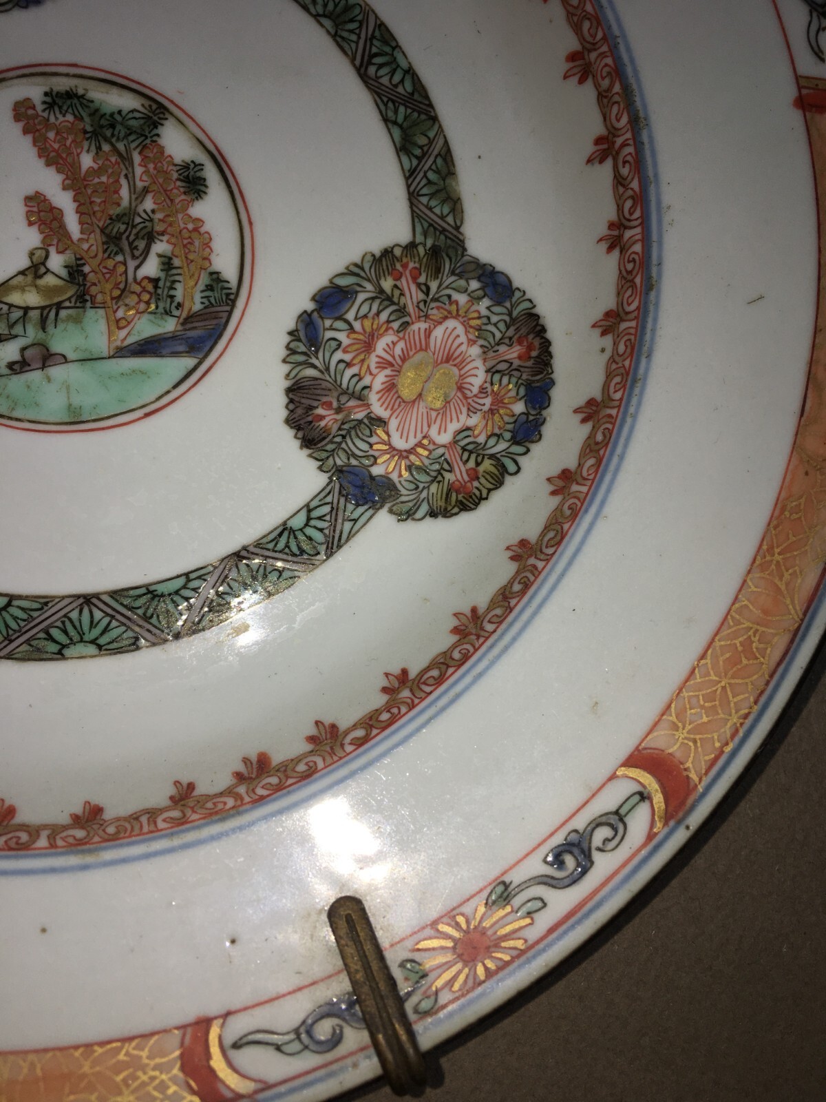 Porcellane Da Collezione: Antico Piatto Decorato, Cina, Compagnia Delle Indie