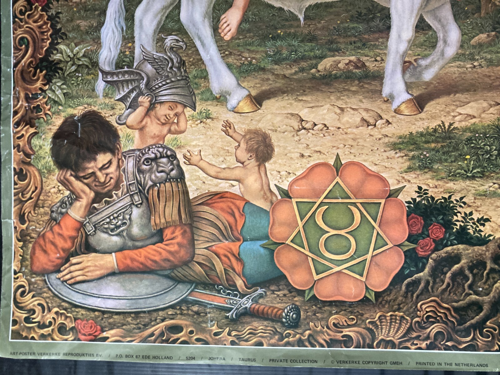 Segno Zodiacale Del Toro. Illustrazione Astrologica Ispirata A Johfra, Grande Stampa