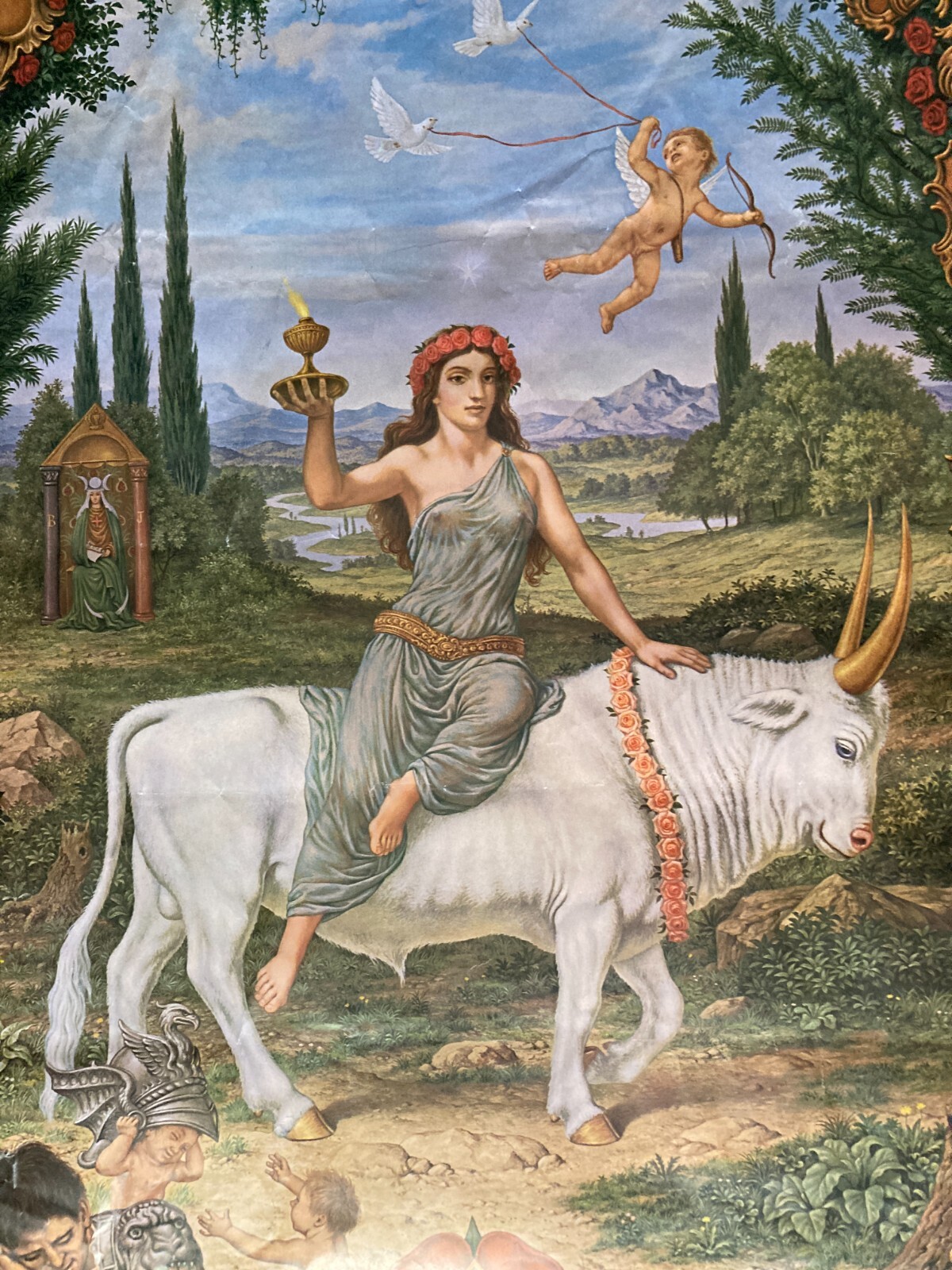 Segno Zodiacale Del Toro. Illustrazione Astrologica Ispirata A Johfra, Grande Stampa
