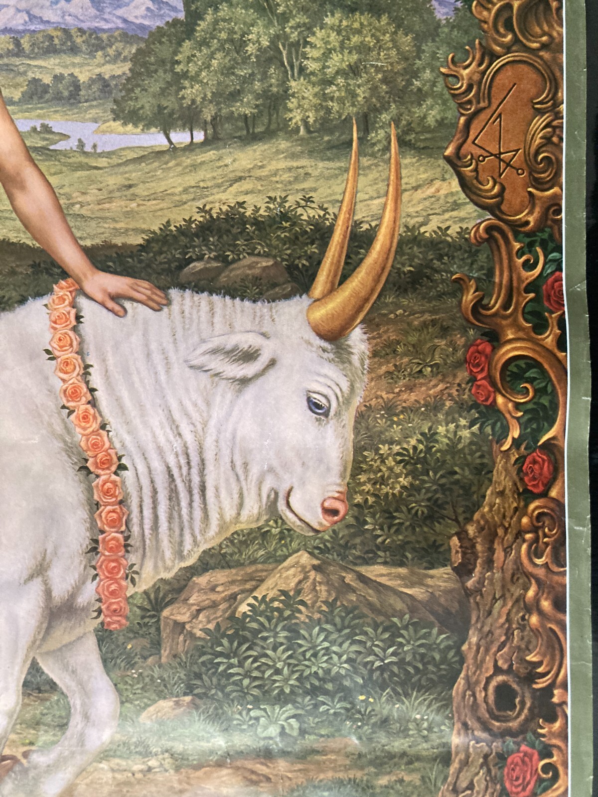 Segno Zodiacale Del Toro. Illustrazione Astrologica Ispirata A Johfra, Grande Stampa