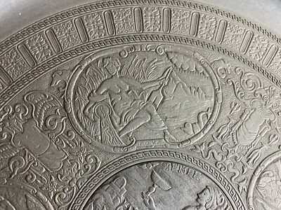 Piatto Decorativo Allegorico In Peltro Berendsohn   Temperanza E Arti Liberali
