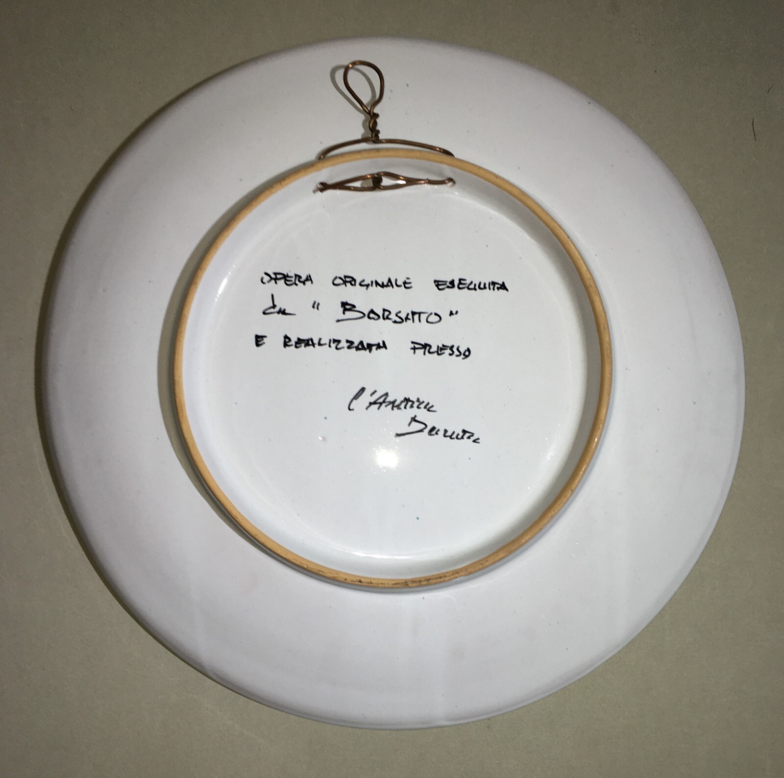 Arte, Pittura, Ceramica Artistica: Antica Deruta, Piatto Decorato A Colori Di Renato Borsato