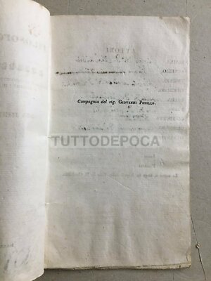 Il Filosofo Presuntuoso: Raro Libretto d'Opera Di Giovanni Petillo, Napoli, 1832