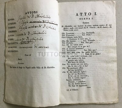 Il Filosofo Presuntuoso: Raro Libretto d'Opera Di Giovanni Petillo, Napoli, 1832