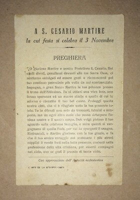 San Cesario Martire, Stampa Popolare Devozionale   Vasto, Abruzzo   Prima Metà Del '900