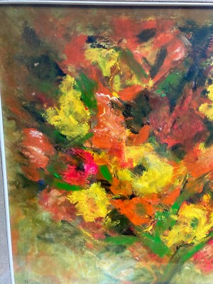 Enzo Morelli (1896 1976) Arbusto Con Fiori Diversi Olio Su Masonite 1968