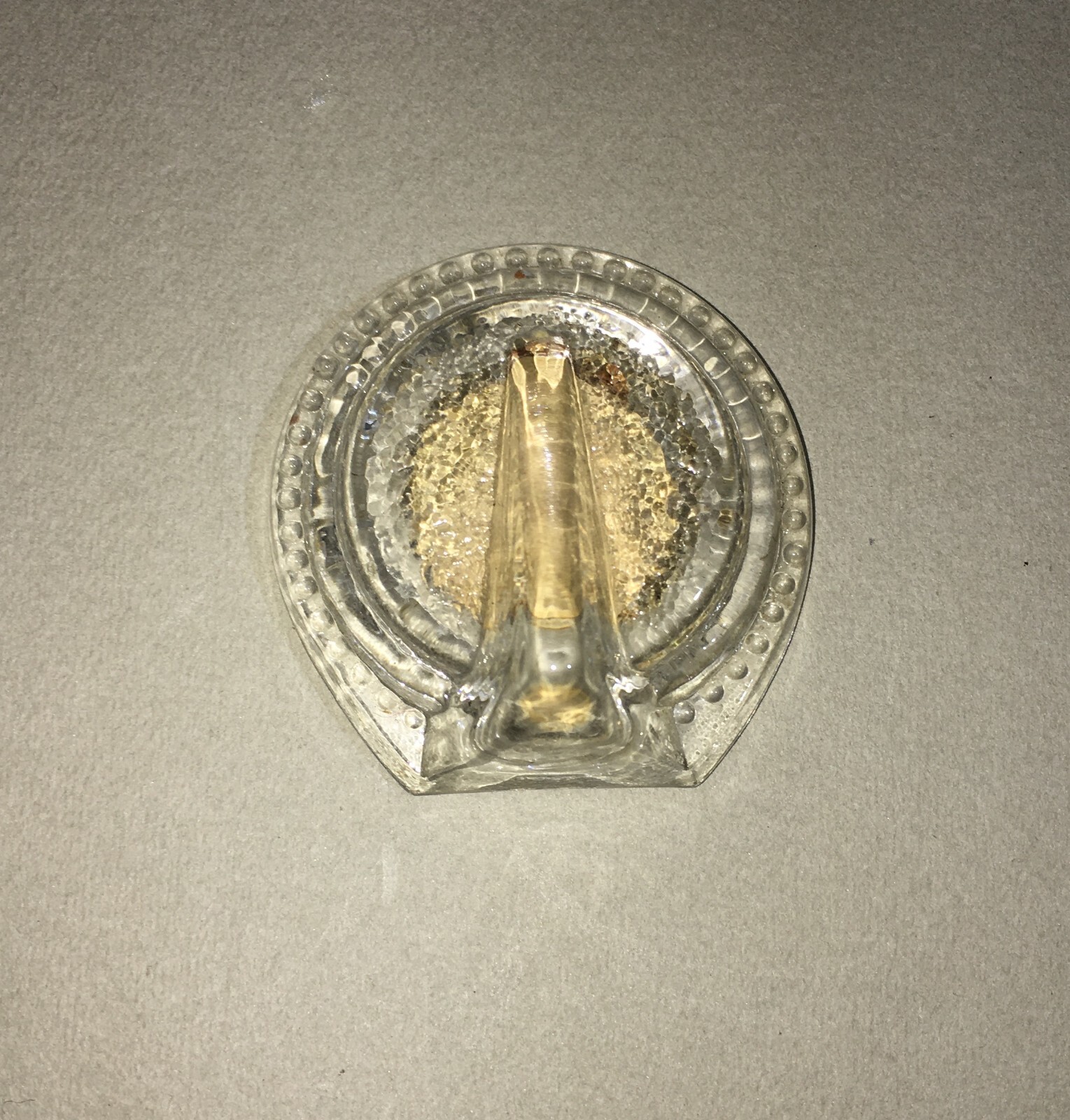 Arte Devozionale: Madonna Del Rosario O Di Pompei, Placchetta In Metallo Su Vetro