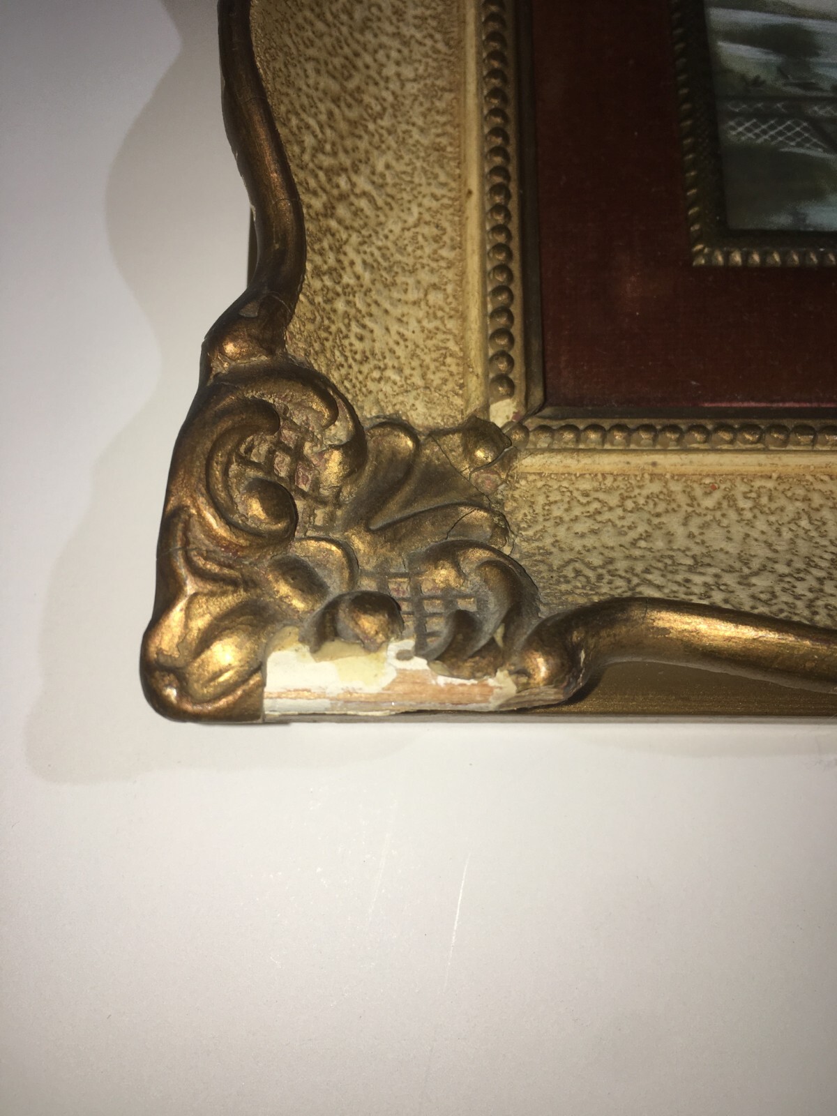 Miniatura Con Scena Campestre E Veduta Animata, Cornice d'Epoca
