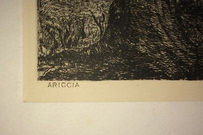 Veduta Di Ariccia, Incisione Originale Di Guido Caraffa