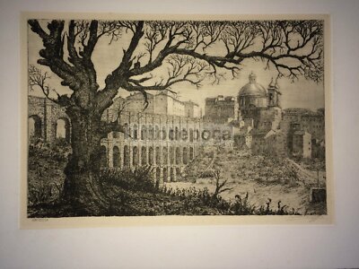 Veduta Di Ariccia, Incisione Originale Di Guido Caraffa