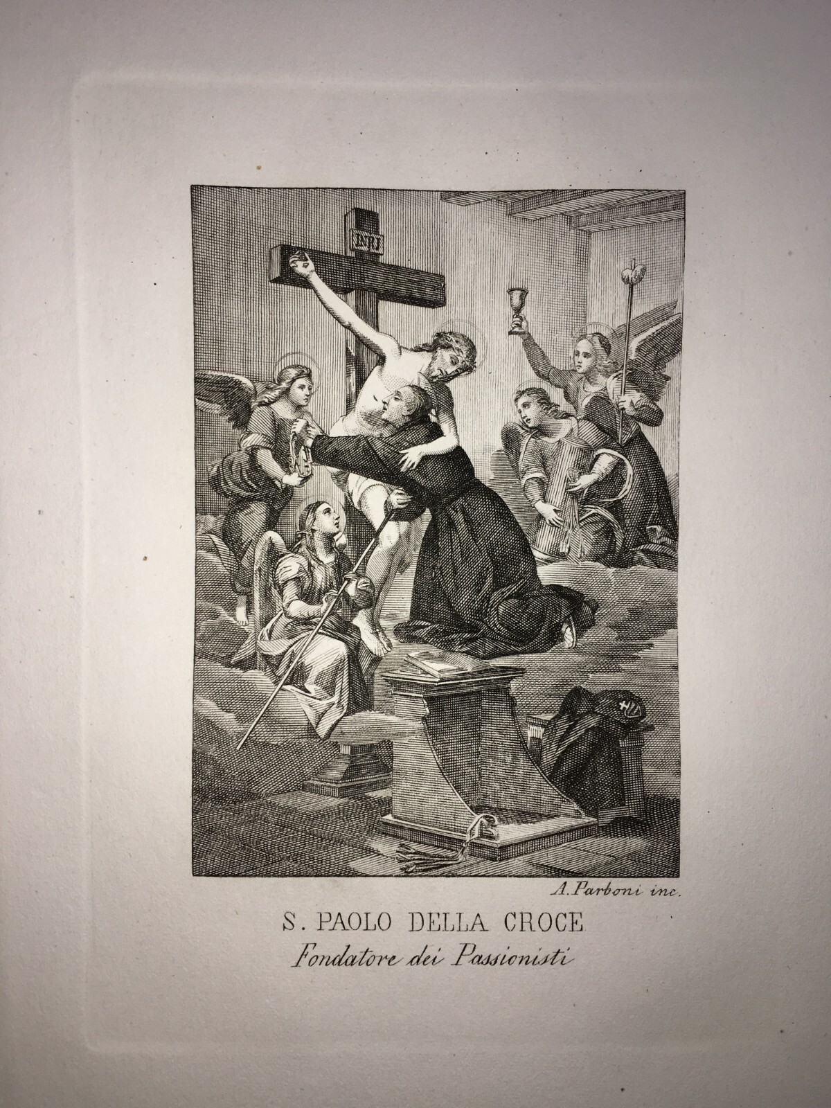 Stampa Popolare Devozionale: Passionisti, S. Paolo Della Croce, Incisione Parboni