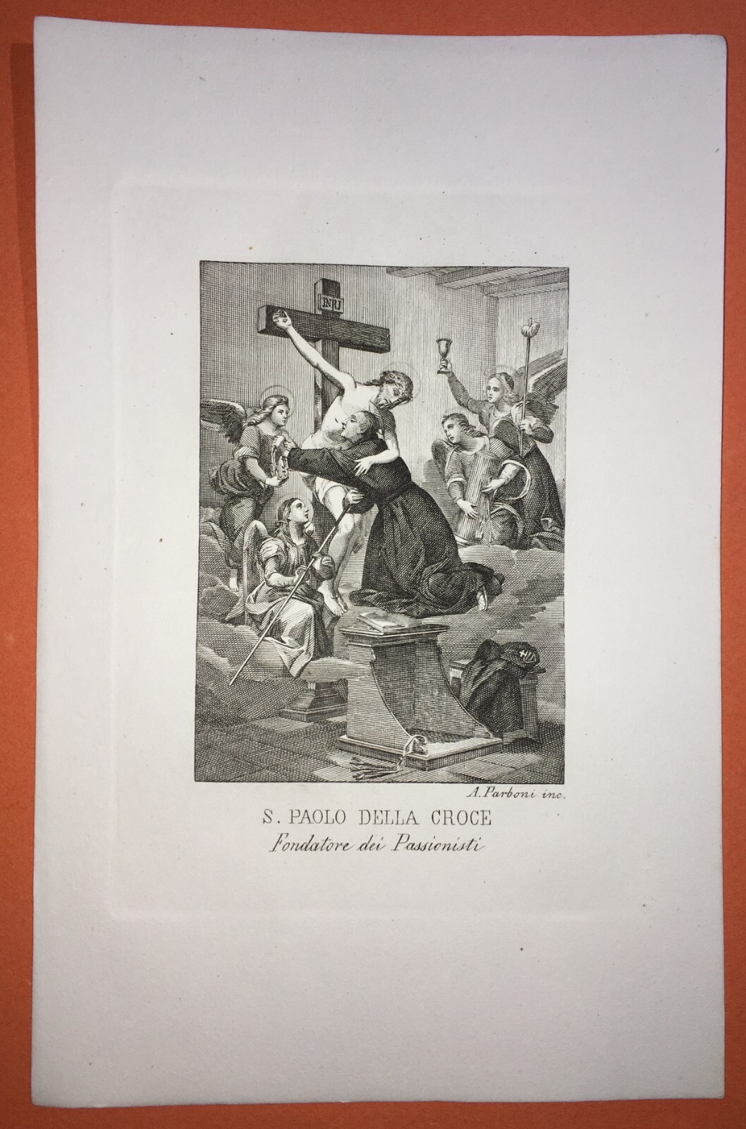 Stampa Popolare Devozionale: Passionisti, S. Paolo Della Croce, Incisione Parboni