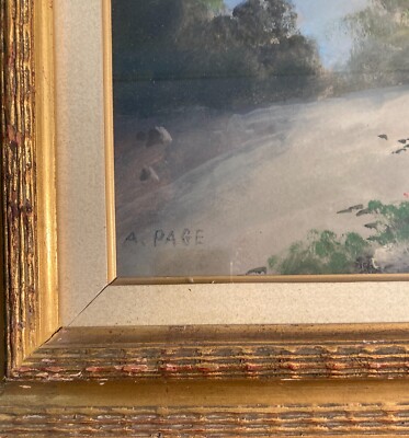 Paesaggio Di A. Page   Dipinto Olio Su Faesite   Metà '900