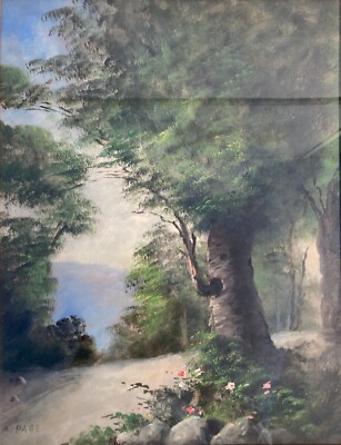 Paesaggio Di A. Page   Dipinto Olio Su Faesite   Metà '900