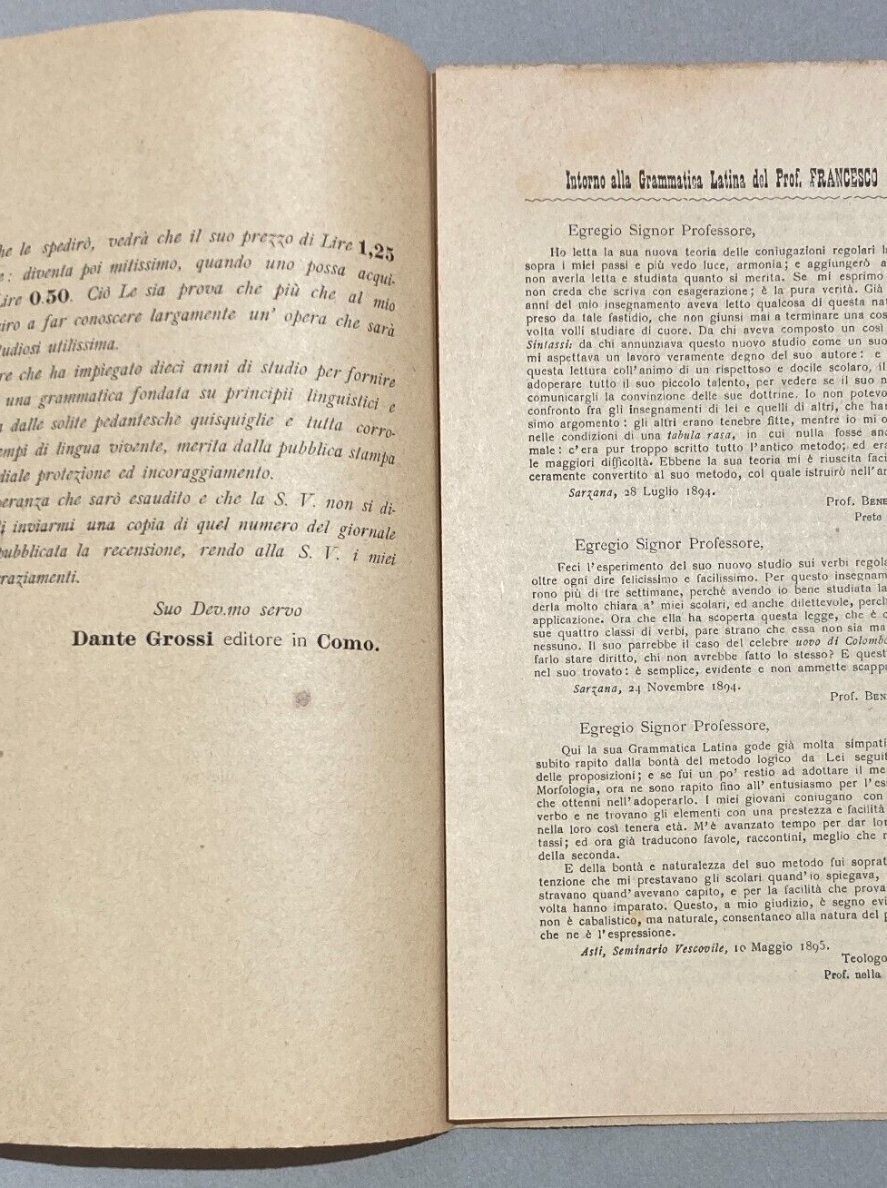 Como   Propaganda Editoriale   Editore Dante Grossi   Grammatica Italiana   Chiminello