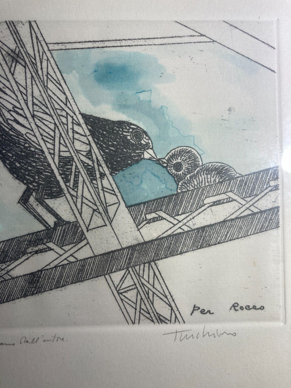 Arte Contemporanea   Artista Turchiaro   Incisione Colorata A Mano   Uccelli   Firmata