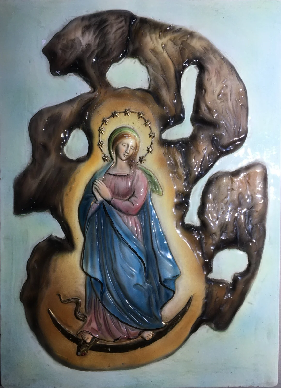 Popular Devotional Art: Ceramic Plaque of the Immaculate Conception