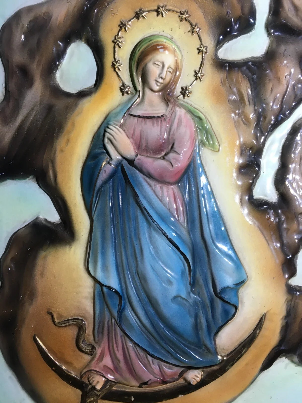 Popular Devotional Art: Ceramic Plaque of the Immaculate Conception
