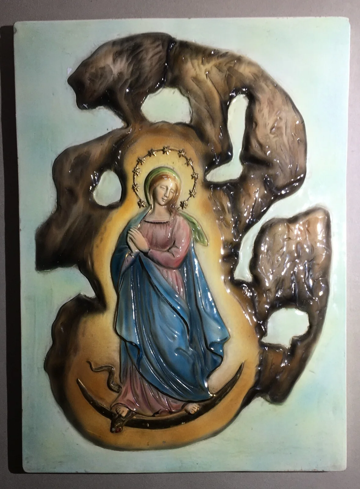 Popular Devotional Art: Ceramic Plaque of the Immaculate Conception