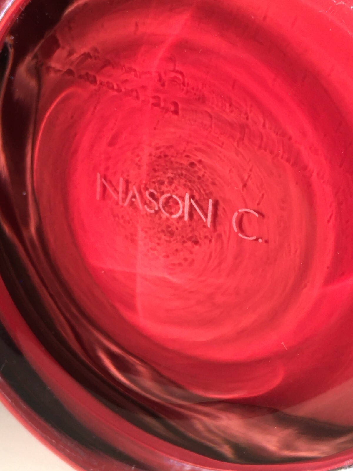 Arte Del Vetro, Design Murano, Nason, Suggestivo Vaso Rosso Firmato